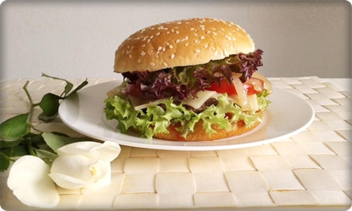 XXL Burger  mit Lollo Rosso Salat und....nach Art des Hauses - Rezept - Bild Nr. 996