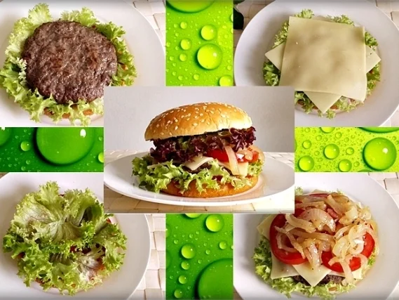 Rezept: XXL Burger mit Lollo Rosso Salat und....nach Art des Hauses Bild Nr. 997 XXL Burger mit Lollo Rosso Salat und....nach Art des Hauses - Rezept - Bild Nr. 997