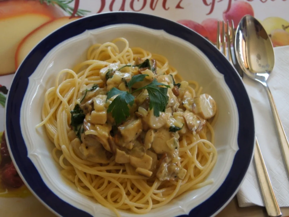 Spaghetti mit Rahmsteinpilzen - Rezept - Bild Nr. 1081