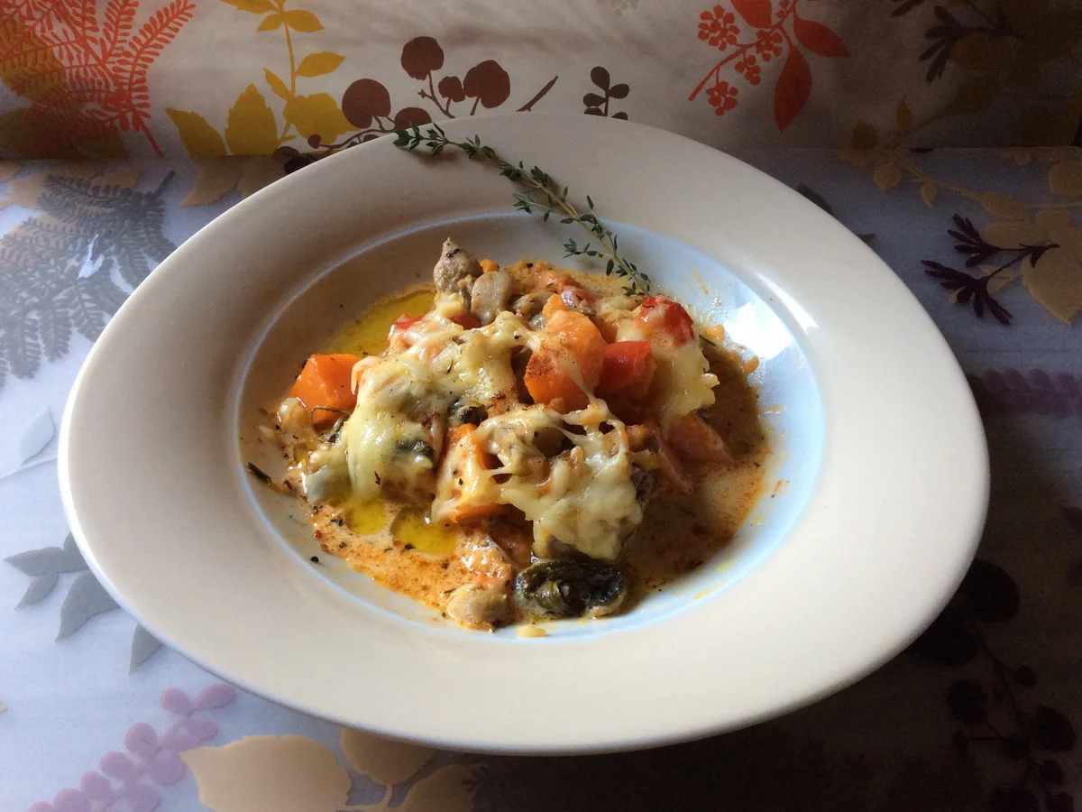 Kürbisauflauf mit Hähnchen - Rezept - Bild Nr. 1092