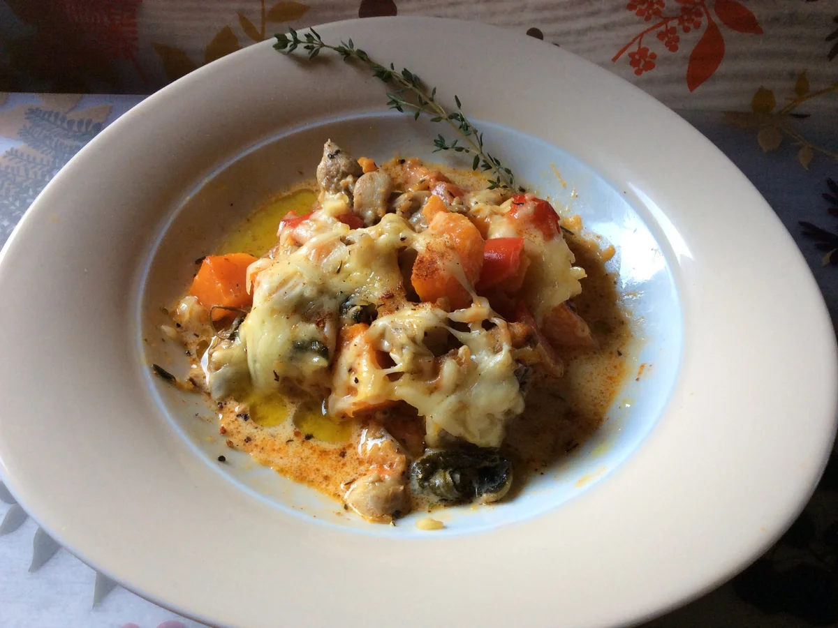 Kürbisauflauf mit Hähnchen - Rezept - Bild Nr. 1093