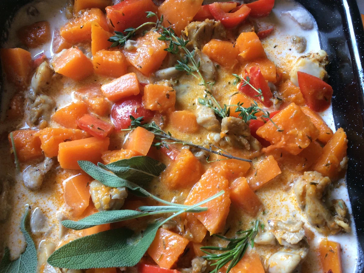 Kürbisauflauf mit Hähnchen - Rezept - Bild Nr. 1092