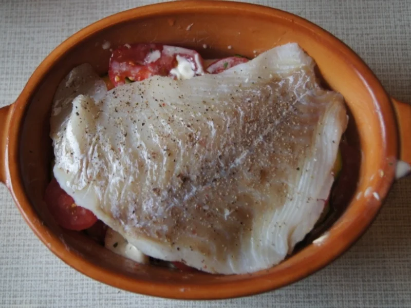 Rezept: Kabeljaufilet-Gemüseauflauf Bild Nr. 1171 Kabeljaufilet-Gemüseauflauf - Rezept - Bild Nr. 1171