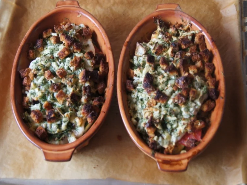 Rezept: Kabeljaufilet-Gemüseauflauf Bild Nr. 1174 Kabeljaufilet-Gemüseauflauf - Rezept - Bild Nr. 1174