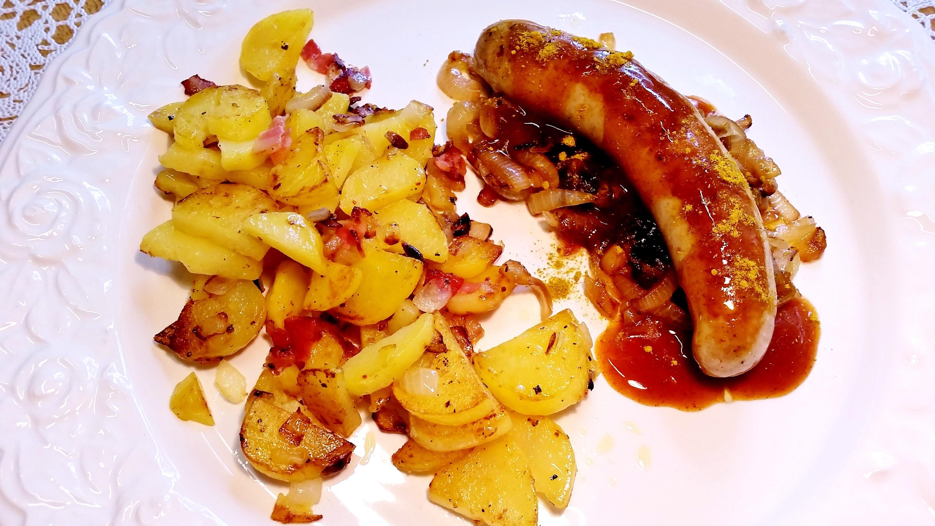 Bilder für Bratkartoffeln mit Currywurst ... - Rezept