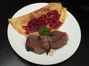 Rehbraten mit Preiselbeerpfannkuchen - Rezept - Bild Nr. 1217