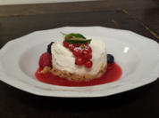 Lime Cheesecake auf einem Himbeerspiegel - Rezept - Bild Nr. 1217