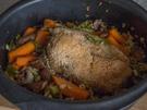 würziger Schweinenacken mit Senfdecke mit Gemüse und Gestubberten - Rezept - Bild Nr. 1370