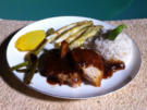 Cola-Braten,  überbackener Chicoree  und Reis - Rezept - Bild Nr. 1354
