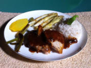 Cola-Braten,  überbackener Chicoree  und Reis - Rezept - Bild Nr. 1354