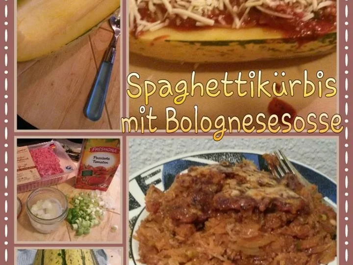 Rezept: Spaghetti Kürbis mit Bologneser Sauce Bild Nr. 1367 Spaghetti Kürbis mit Bologneser Sauce - Rezept - Bild Nr. 1367
