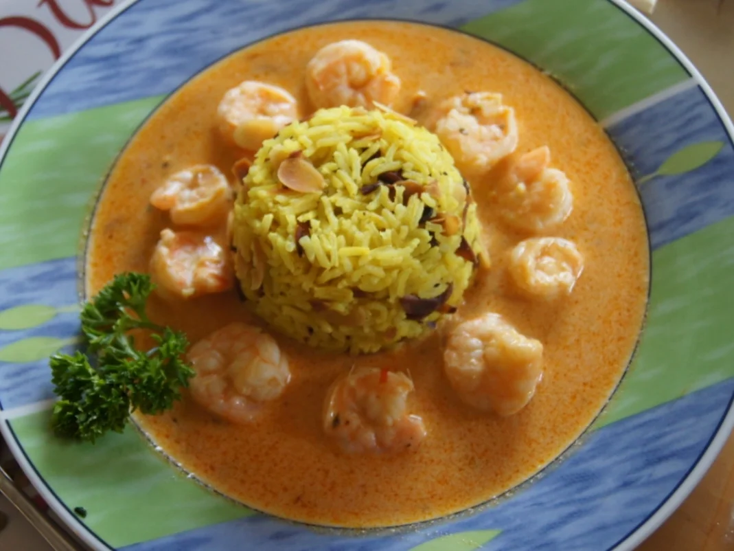 Rezept: Garnelencurry mit Gewürzreis Bild Nr. 1428 Garnelencurry mit Gewürzreis - Rezept - Bild Nr. 1428