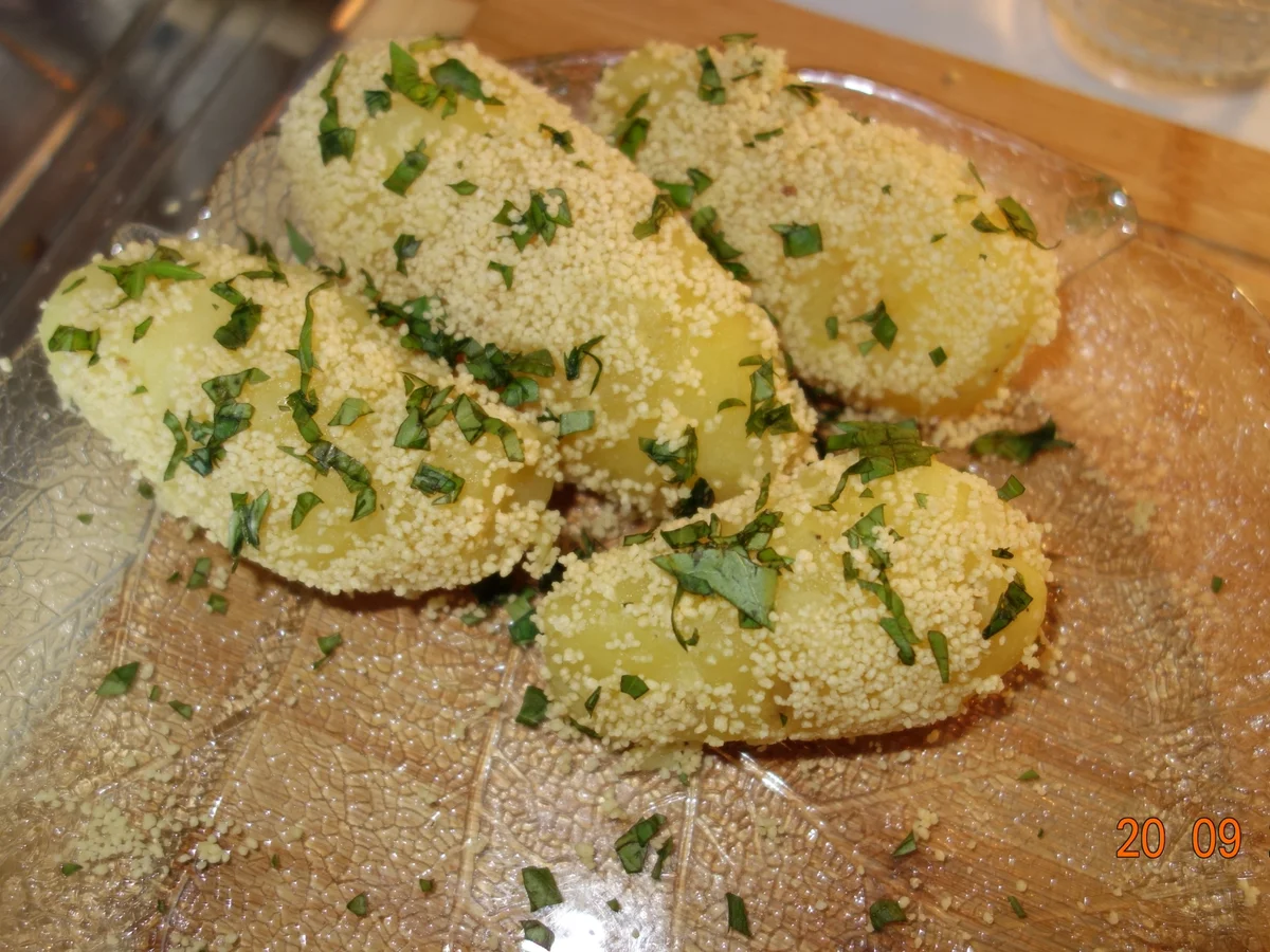  Beilage: Kartoffeln mit Cous cous-Kruste und Basilikum - Rezept - Bild Nr. 1421