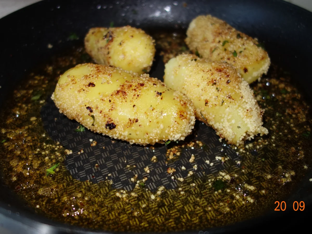   Beilage: Kartoffeln mit Cous cous-Kruste und Basilikum - Rezept - Bild Nr. 1423