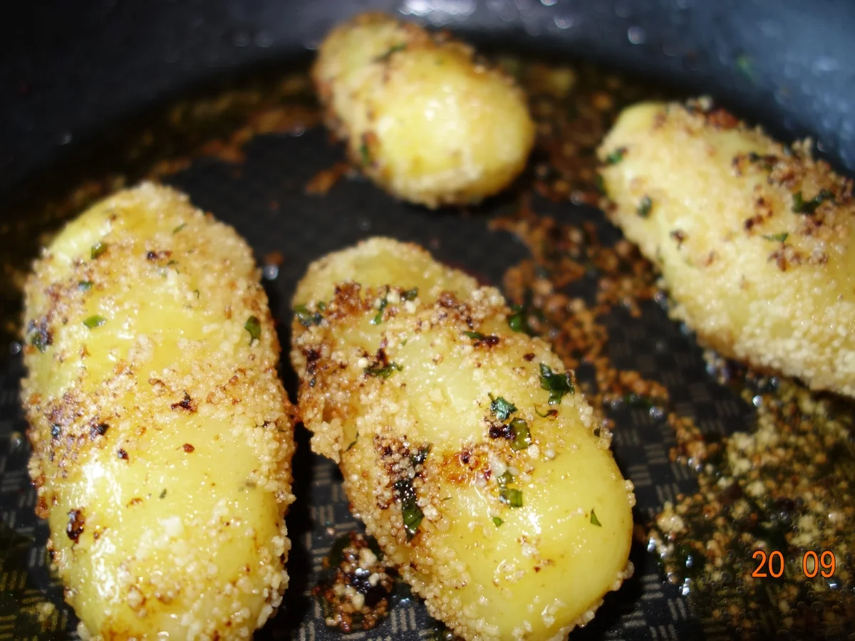   Beilage: Kartoffeln mit Cous cous-Kruste und Basilikum - Rezept - Bild Nr. 1424