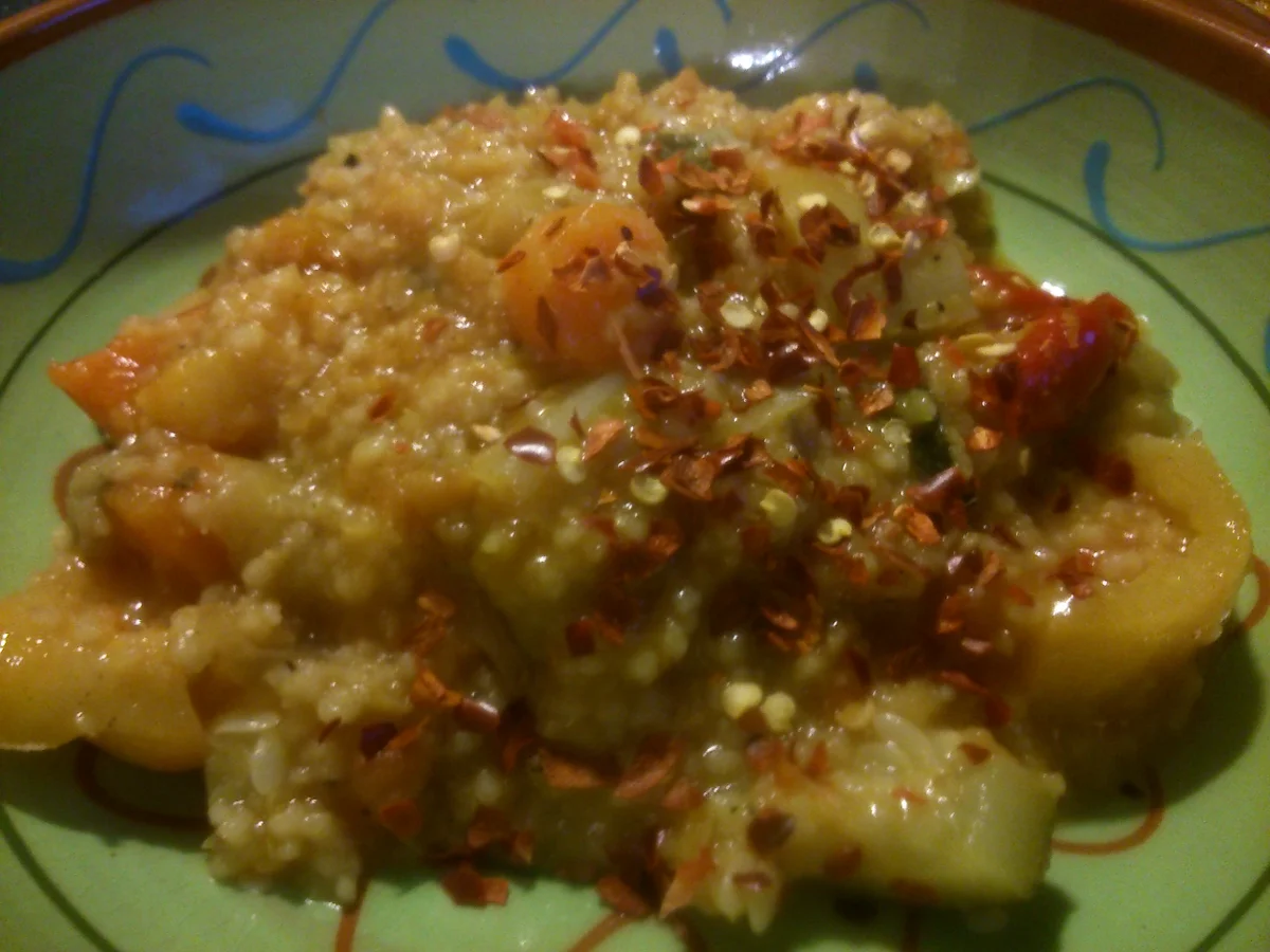 Rezept: Gemüse-Tajine mit Couscous und Linsen Bild Nr. 1475 Gemüse-Tajine mit Couscous und Linsen - Rezept - Bild Nr. 1475