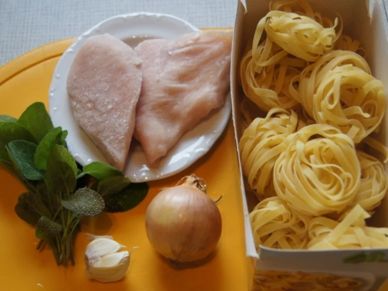 Salbei-Hähnchenbrustfilet-Nudeln - Rezept - Bild Nr. 1489