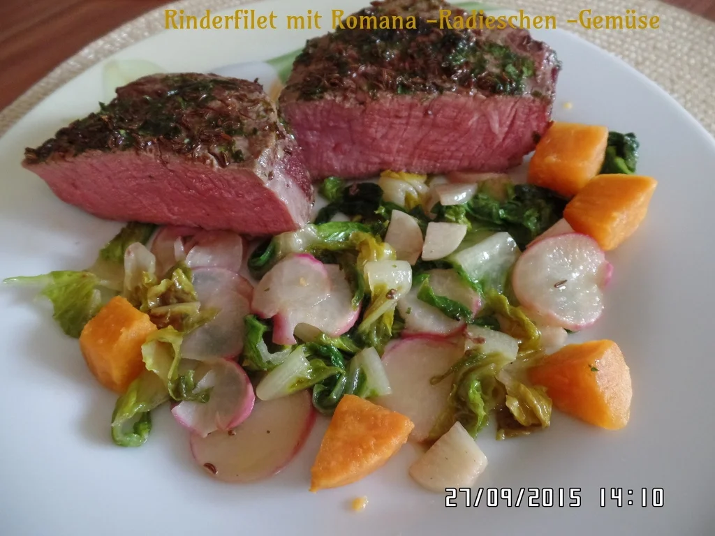 Rinderfilet mit Romana -Radieschen-Gemüse - Rezept - Bild Nr. 1527