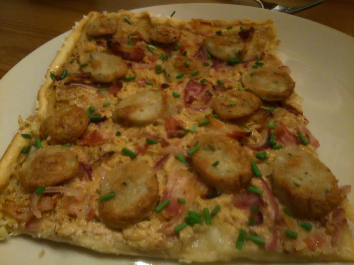 Weißwurst-Flammkuchen mit Laugenrand - Rezept - Bild Nr. 1543