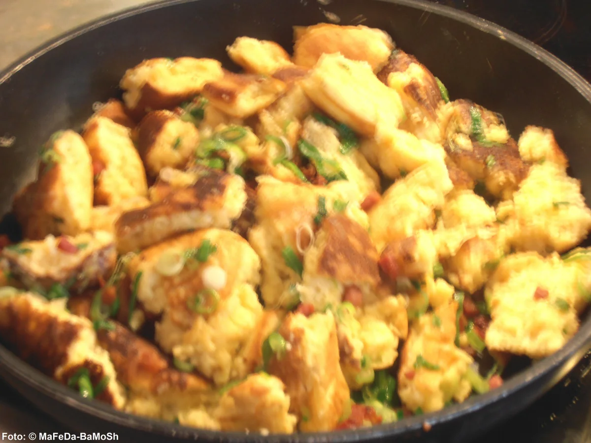 Rezept: Käseschmarrn mit Speck Bild Nr. 1551 Käseschmarrn mit Speck - Rezept - Bild Nr. 1551