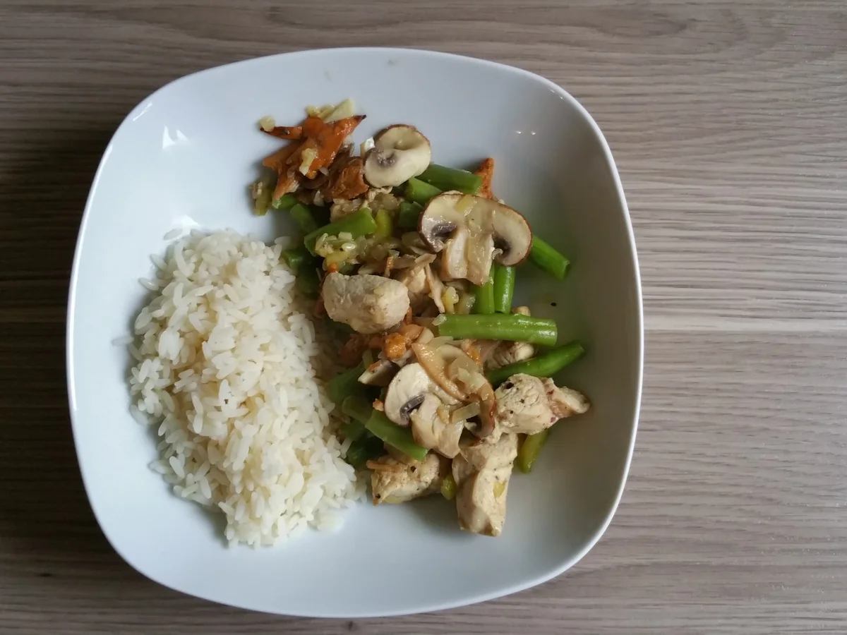 Jägerpfanne mit Pilzen und Bohnen - Rezept - Bild Nr. 1564