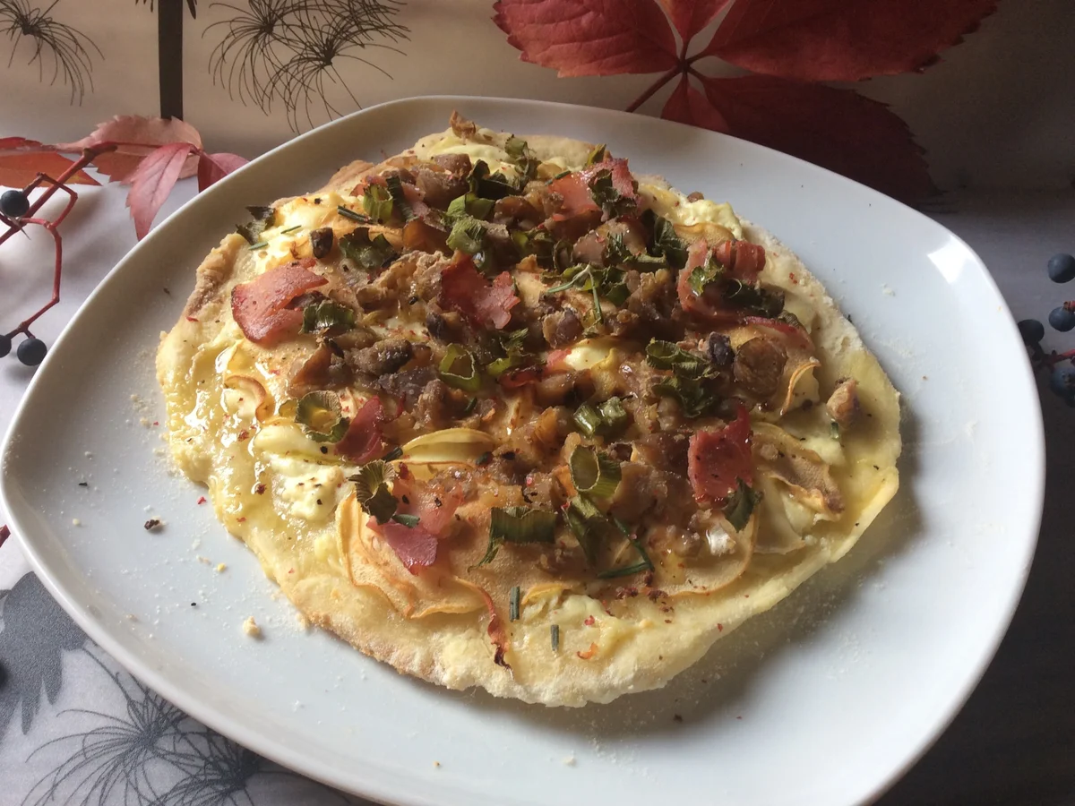 Flammkuchen mit Quitten und Maronen - Rezept - Bild Nr. 1649