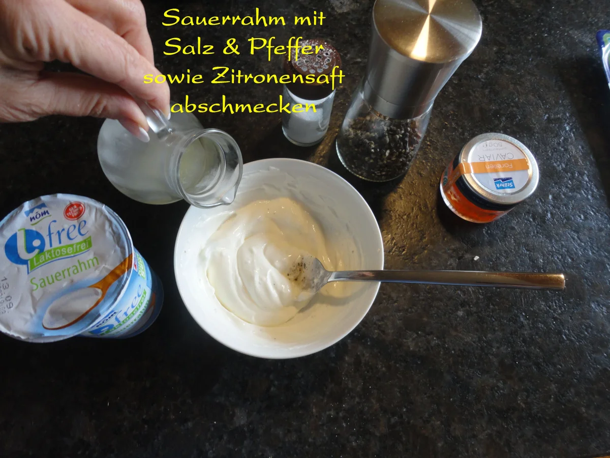 Lachs Rosen auf Rösti mit Kaviar Dip - Rezept - Bild Nr. 1649