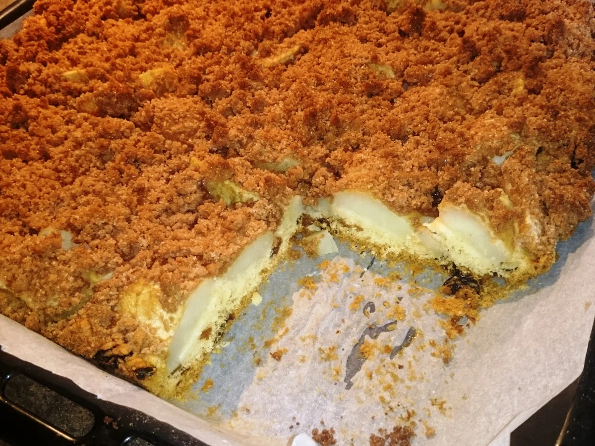 Rezept: Birnenkuchen für ein Blech mit Kakao-Streusel Bild Nr. 1666 Birnenkuchen für ein Blech mit Kakao-Streusel - Rezept - Bild Nr. 1666