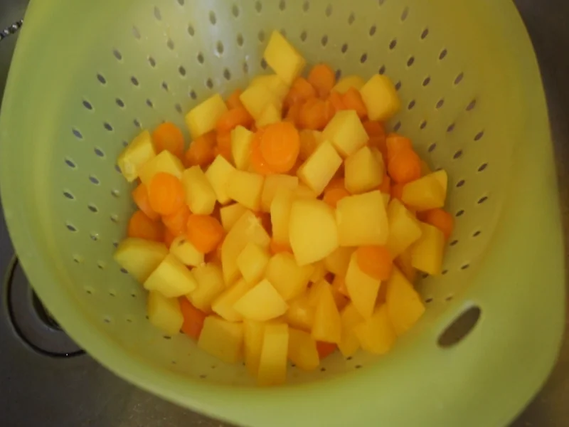 Kalbsschnitzel mit Karotten-Kartoffelstampf und Backofenkarotten - Rezept - Bild Nr. 1691