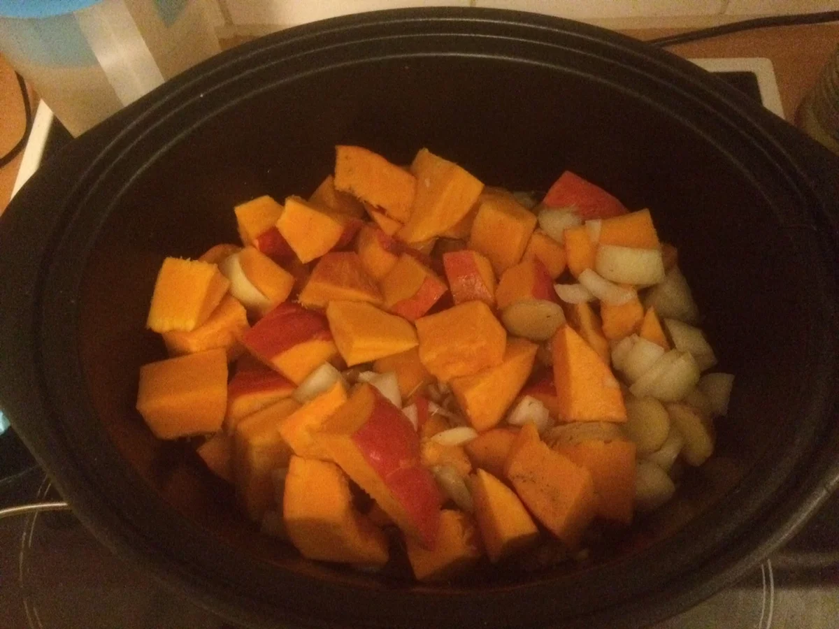 Rezept: Crockpot: scharfe Kürbissuppe Bild Nr. 1716 Crockpot: scharfe Kürbissuppe - Rezept - Bild Nr. 1716