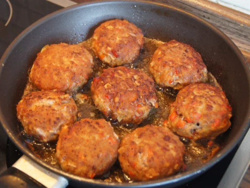 Rezept: Paprikabuletten mit Sauce, Blumemkohlgratin und Kartoffelpilzen Bild Nr. 1725 Paprikabuletten mit Sauce, Blumemkohlgratin und Kartoffelpilzen - Rezept - Bild Nr. 1725