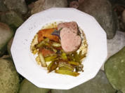 Rezept: Glasierte Schweinefilets mit Kartoffelbaumkuchen und Frühlingszwiebeln Bild Nr. 1745 Glasierte Schweinefilets mit Kartoffelbaumkuchen und Frühlingszwiebeln - Rezept - Bild Nr. 1745