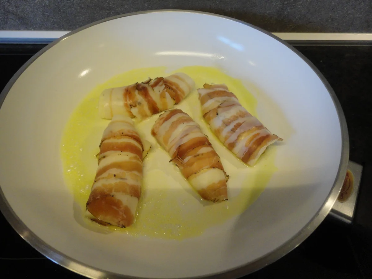 Rezept: gebratene Bananen im Speck Mantel Bild Nr. 1760 gebratene Bananen im Speck Mantel - Rezept - Bild Nr. 1760