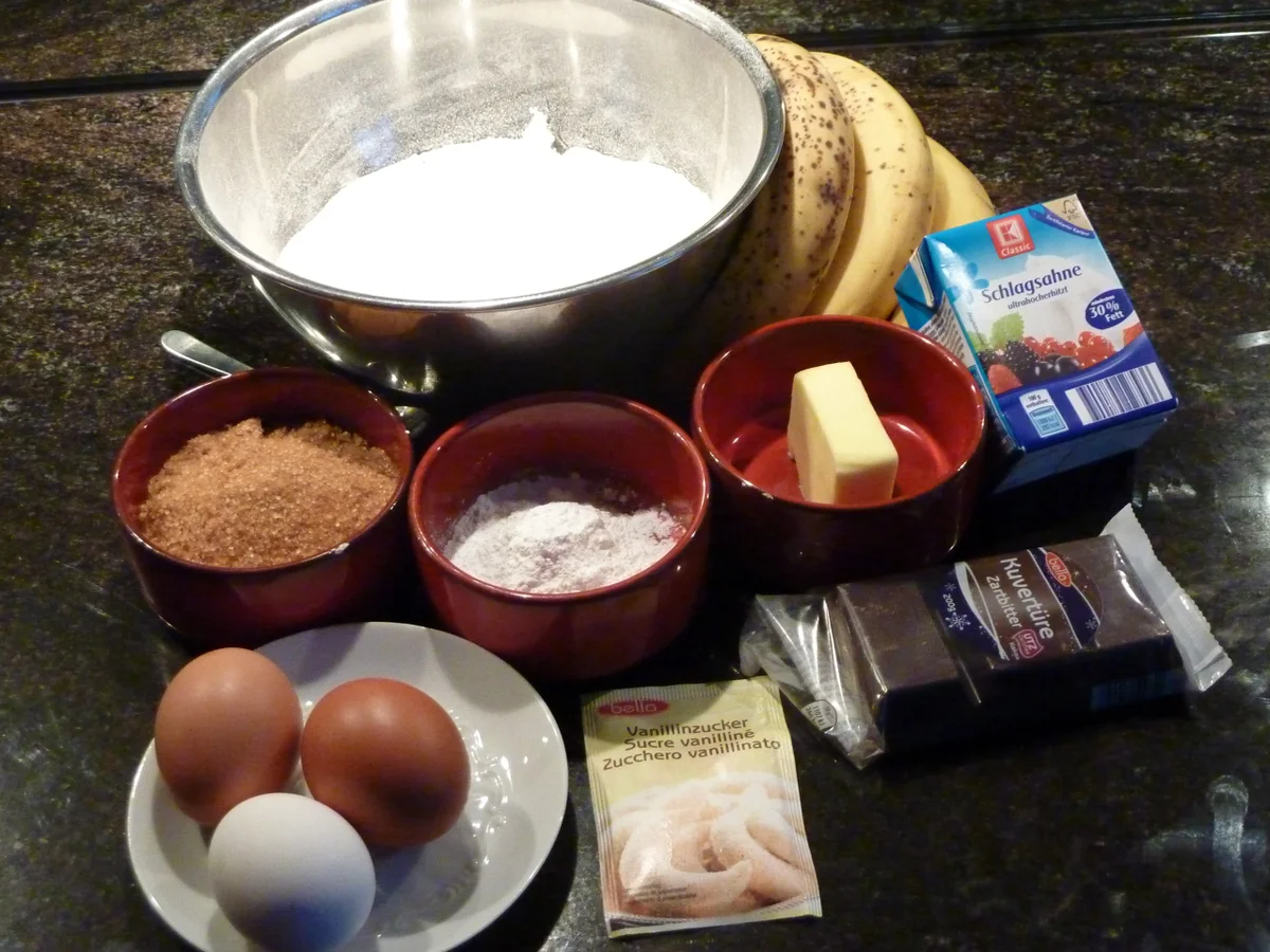 Bananen-Schokolade-Walnuss Kuchen - Rezept - Bild Nr. 1826