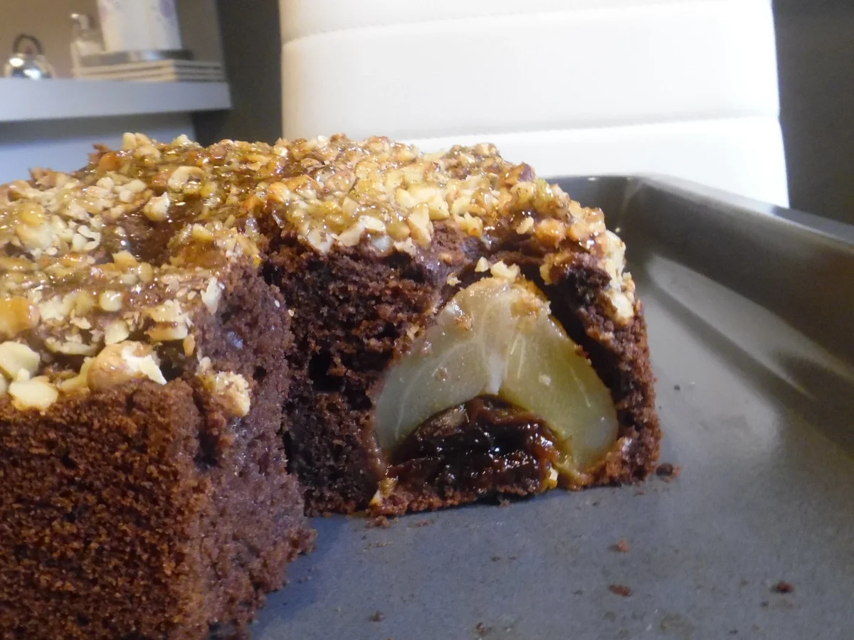 Schoko-Kuchen mit versunkenen Birnen - Rezept - Bild Nr. 1887