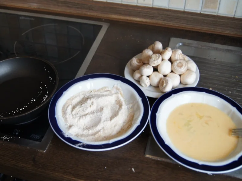 Lila Möhren-Kartoffelstampf mit panierten Champignons - Rezept - Bild Nr. 1887