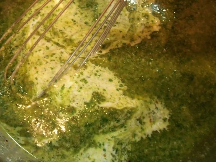 Rezept: Spaghetti mit Basilikum-Grana-Padano-Soße und knuspriges Hähnchenfilet Bild Nr. 1918 Spaghetti mit Basilikum-Grana-Padano-Soße und knuspriges Hähnchenfilet - Rezept - Bild Nr. 1918