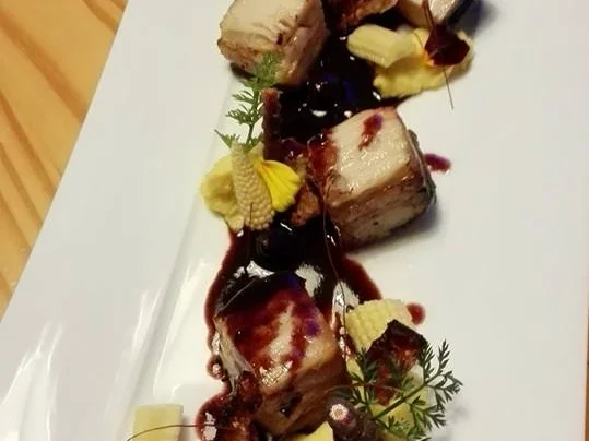 Rezept: Schweinebauch/Mais/Blaubeere Bild Nr. 1973 Schweinebauch/Mais/Blaubeere - Rezept - Bild Nr. 1973