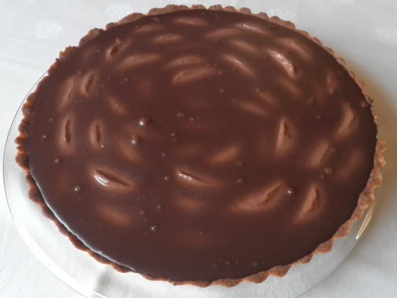 Schokoladen - Tarte ... mit Safranbirnen - Rezept - Bild Nr. 2044