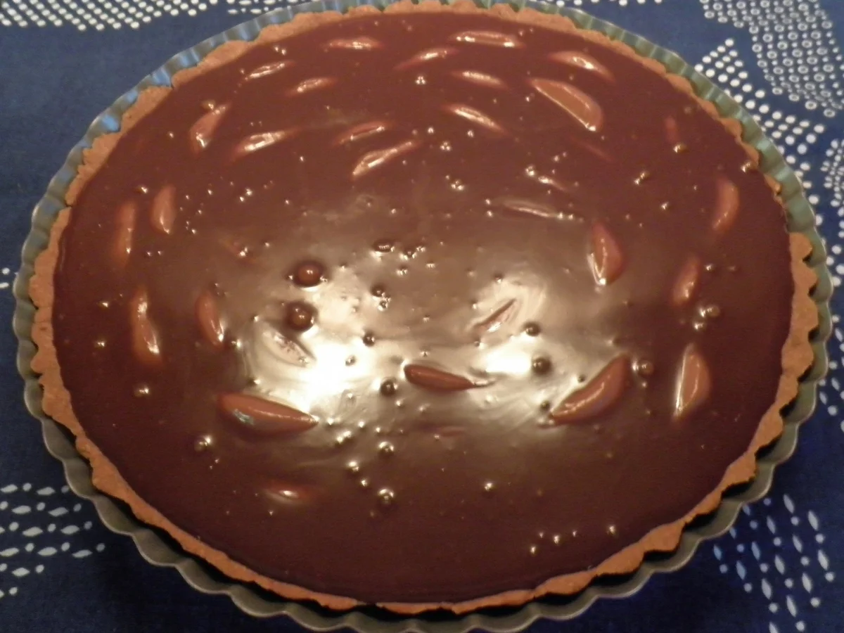 Schokoladen - Tarte ... mit Safranbirnen - Rezept - Bild Nr. 2063