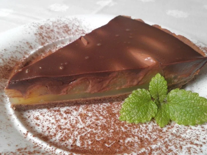 Schokoladen - Tarte ... mit Safranbirnen - Rezept - Bild Nr. 2064