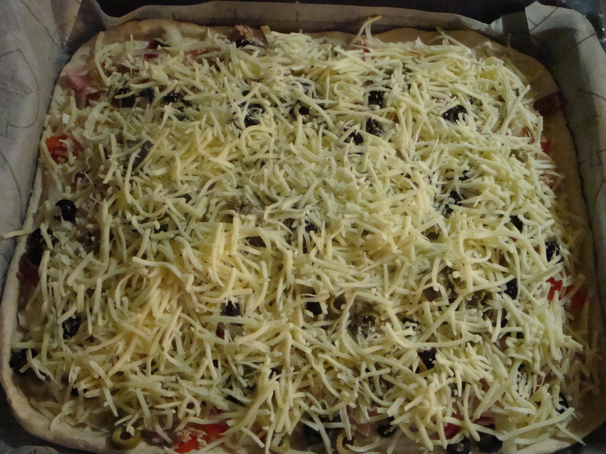 Bunte Pizza mit Quark- Öl-Teig pikant - Rezept - Bild Nr. 2053