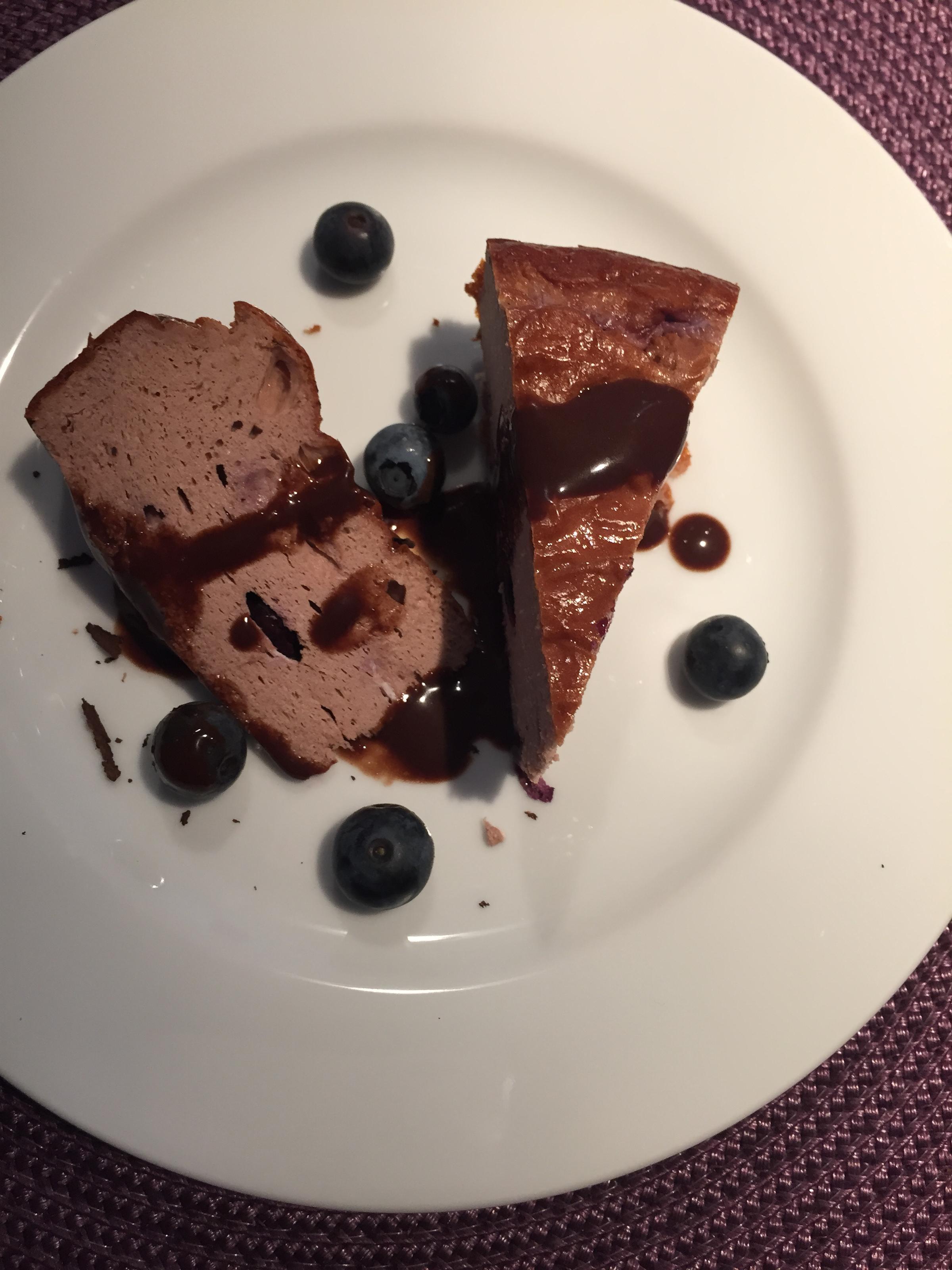 Bilder für Protein Low Carb Schoko Blaubeer Käse - Kuchen (Low Calorie) - Rezept