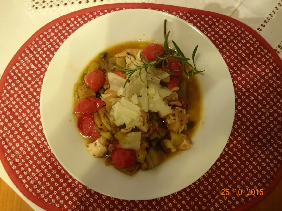 Rezept: Hähnchenbrust mit Auberginen Bild Nr. 2088 Hähnchenbrust mit Auberginen - Rezept - Bild Nr. 2088