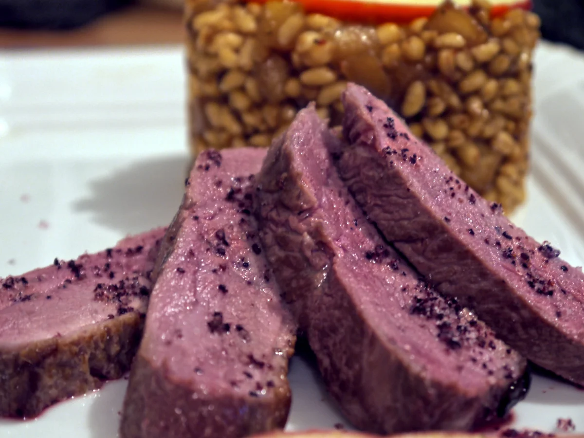 Entenbrust mit Apfel-Ebly (Weichweizen) - Rezept - Bild Nr. 2164