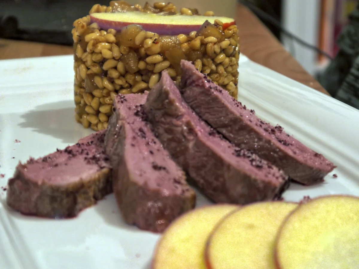 Entenbrust mit Apfel-Ebly (Weichweizen) - Rezept - Bild Nr. 2165