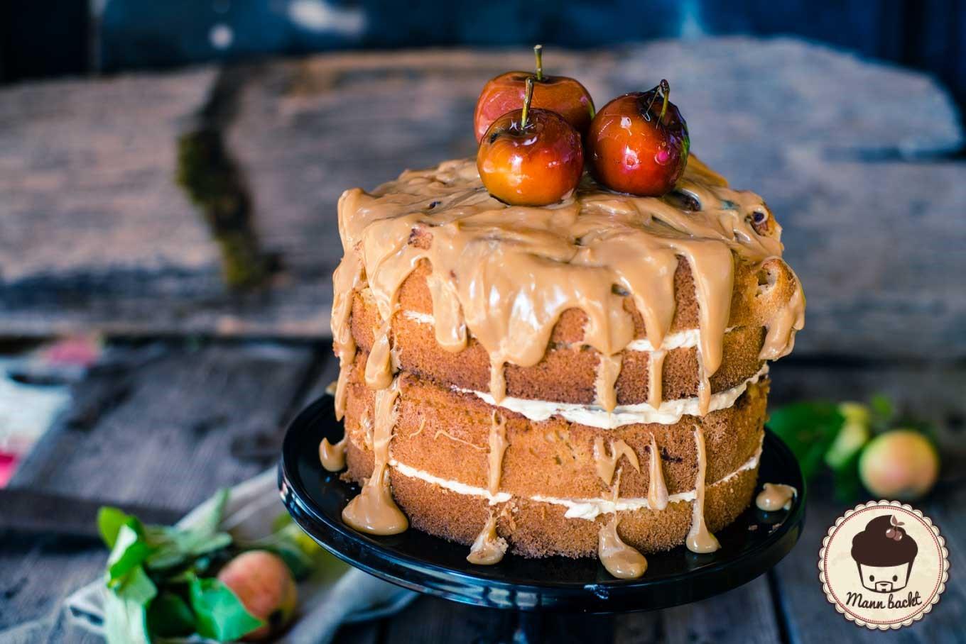 Bilder für Herbstliche Apfel-Karamell-Torte - Rezept