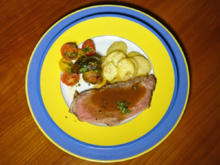 Roastbeef mit getrüffeltem Erdäpfelgratin und bordelaiser Gemüse - Rezept - Bild Nr. 2189