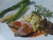 Lungenbraten mit Morchelpüree und Spargelragout - Rezept