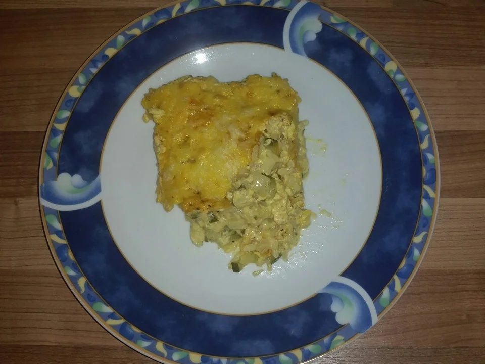 Hähnchen file auf Zucchinizwiebel Bett mit einer feinen Senf Sosse - Rezept - Bild Nr. 2286